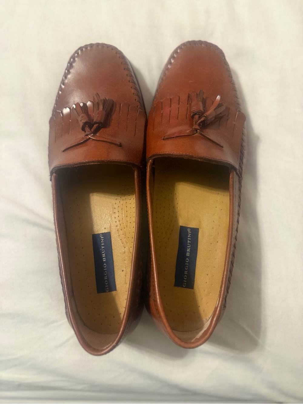 Giorgio Brutini Tan Leather Tassel Loafers